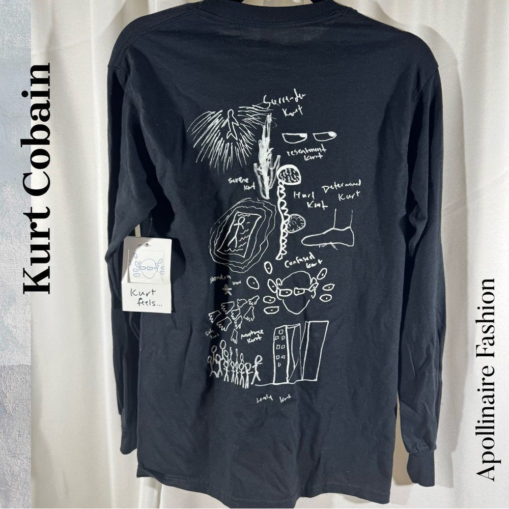 Kurt Cobain Black Long Sleeve Shirt Men’s Small NWT - Picture 2 of 3
